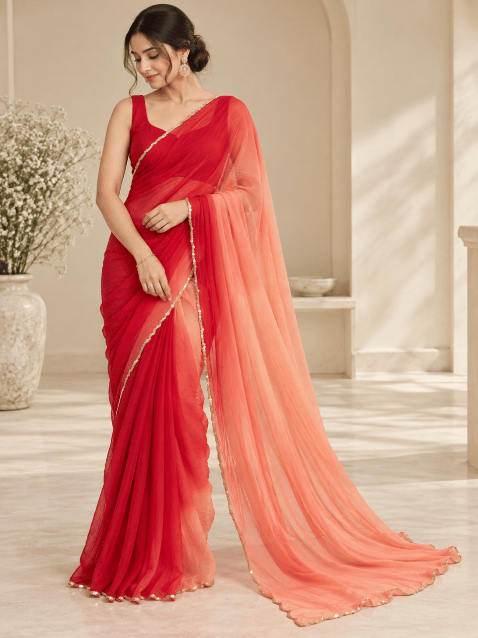 36 Shaded Sequin Red/peach Double Shade - Image 1