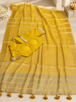 Maroon Hand Block Print Cotton Saree - Image 2