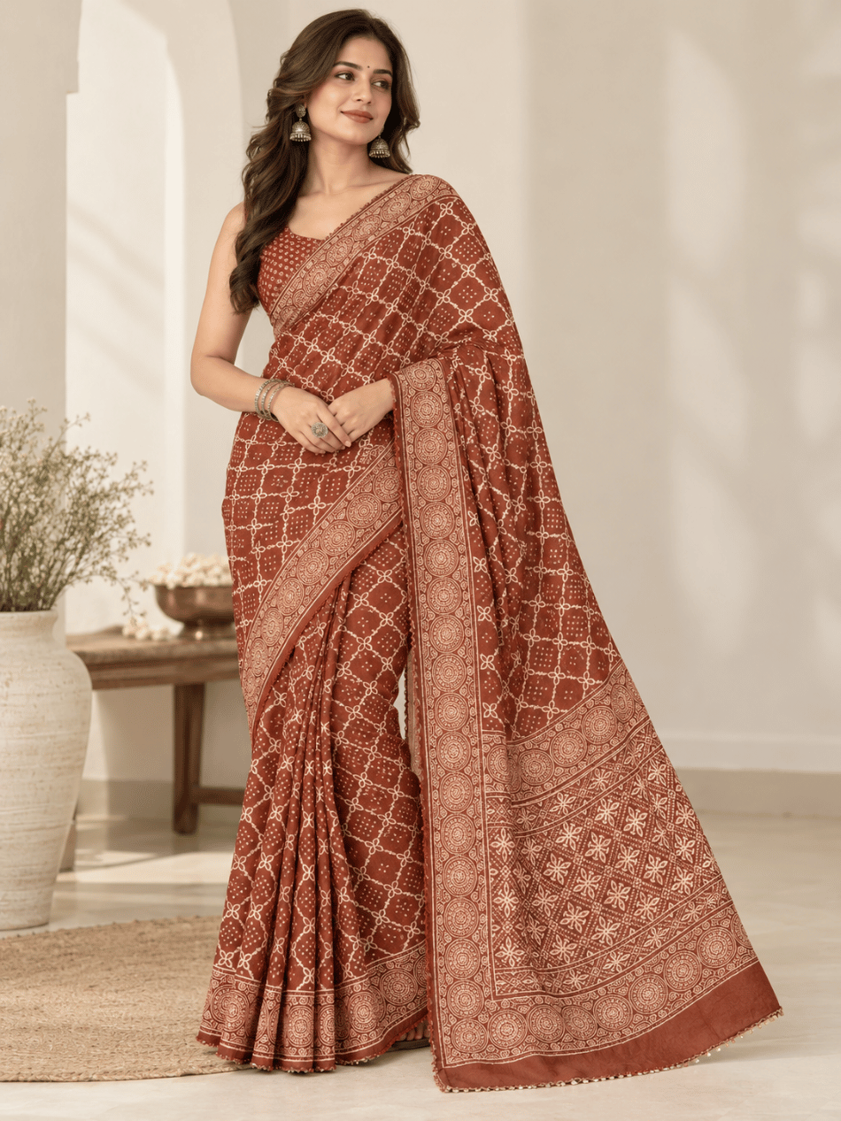 110 Brisa zari Colour: Brown - Image 1